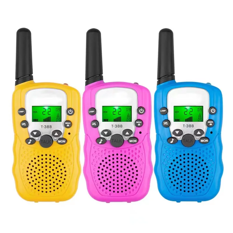 Hot outdoor Camping games T388 Walkie Talkies for Kids 22 Channels 2 Way Radio Gifts Toys with LCD Flashlight Walkie Talkies