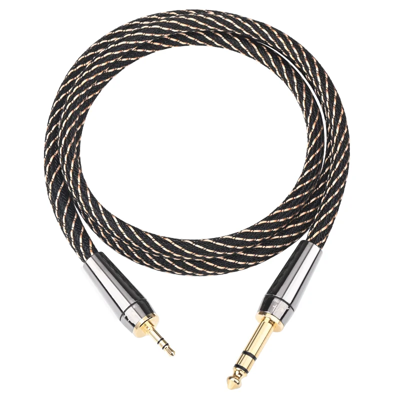 Hifi 3.5mm to 6.35mm Audio Cable 4N OFC Gold-plated Aux 3.5 Jack to 6.5 Jack Male to Male for Mixer Amplifier