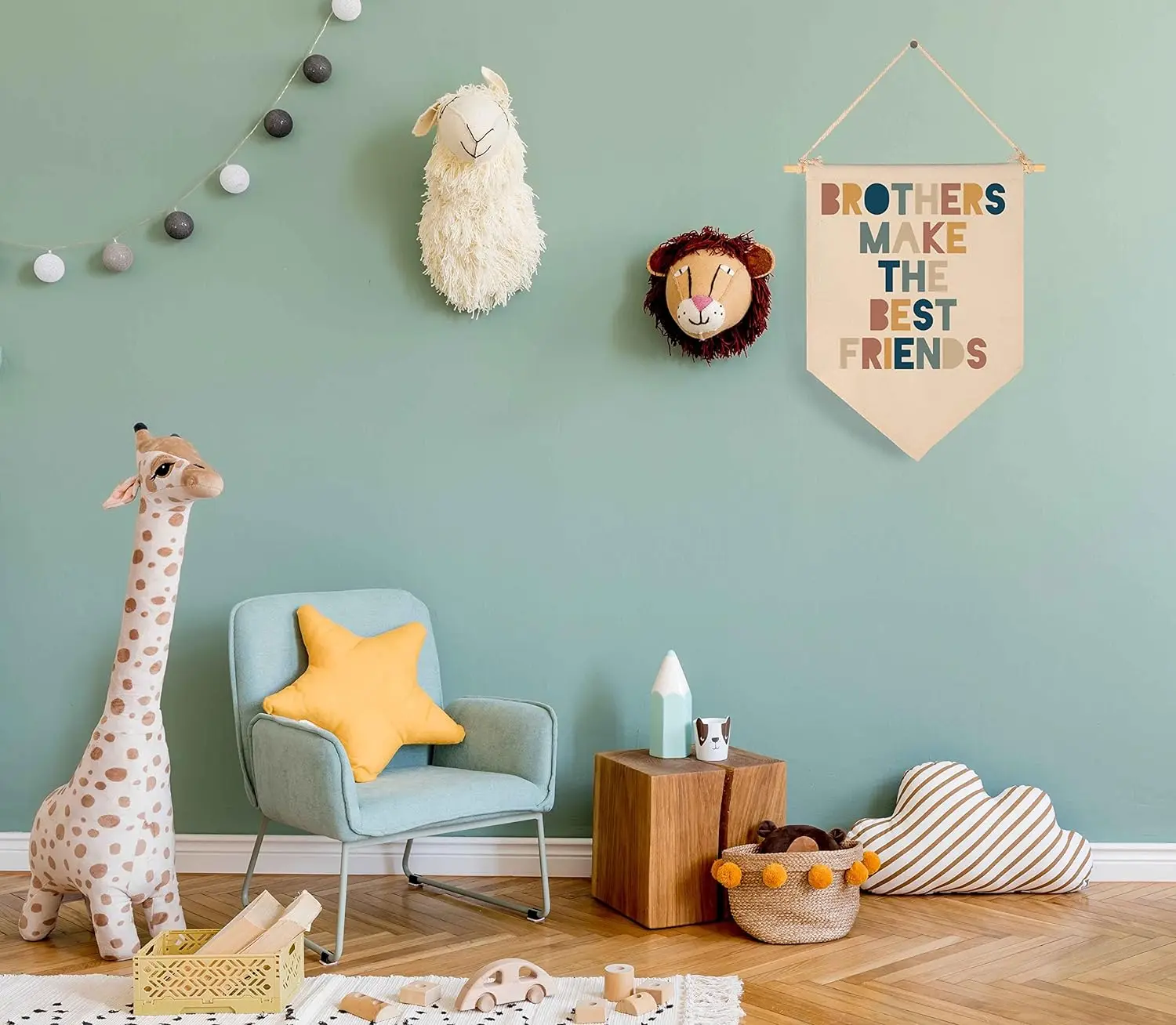 Any Size Wooden Dowel With Pre-tied String DIY Custom Cotton Canvas Banners Wall Hanging Decor Pennant Flag