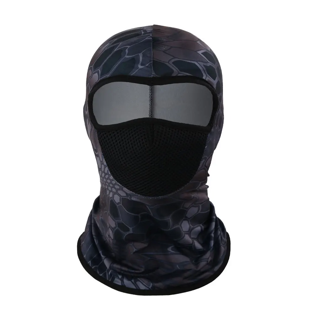 Custom Outdoor Windproof Breathable Facemask Cover Polyester Ski Camouflage Embroidered logo Warm Full Face Mask Balaclava