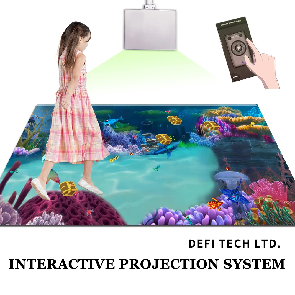 Defilabs All In One Interactive Projection And Floor Stand LCD Ad Monitor Events For Kids