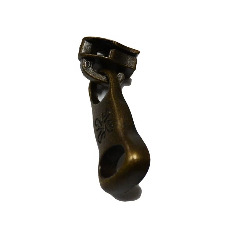 Sample Order Various Metal Antique Brass Zipper slider and popular design puller for backpack