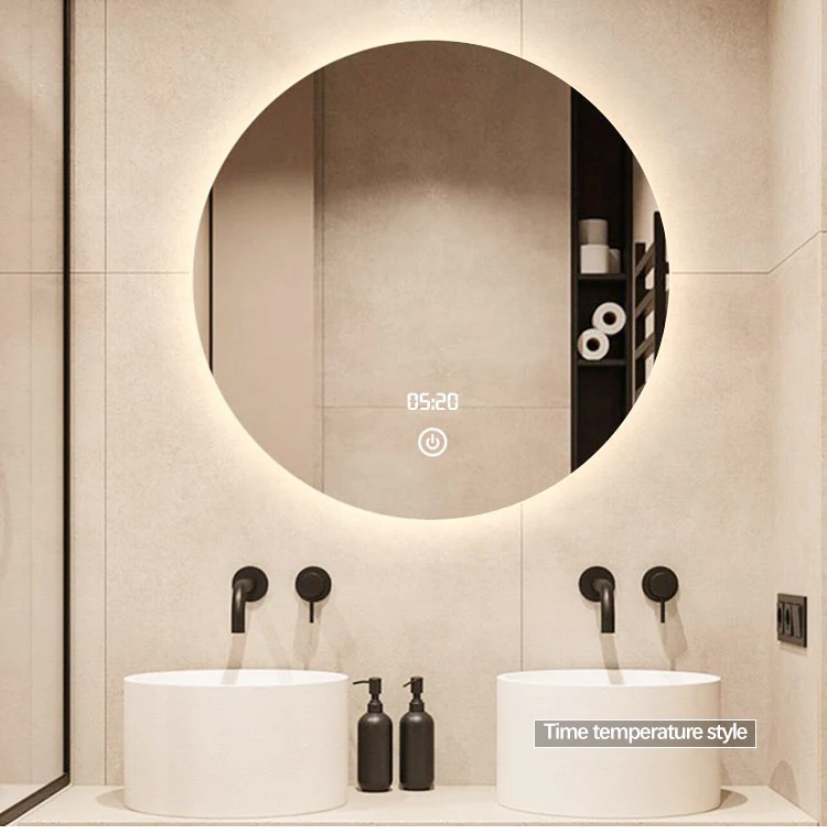 Factory Price Small Round Backlit LED Mirror Touch Sensor Smart Mirror for Home/Bathroom/Hotel/Mall/Hair Salon