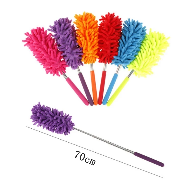 A2416 Home Room Desktop Stretch Brush Chenille Handle Car Dusters Cleaning Dust Clean Feather Duster Extend Microfiber Duster