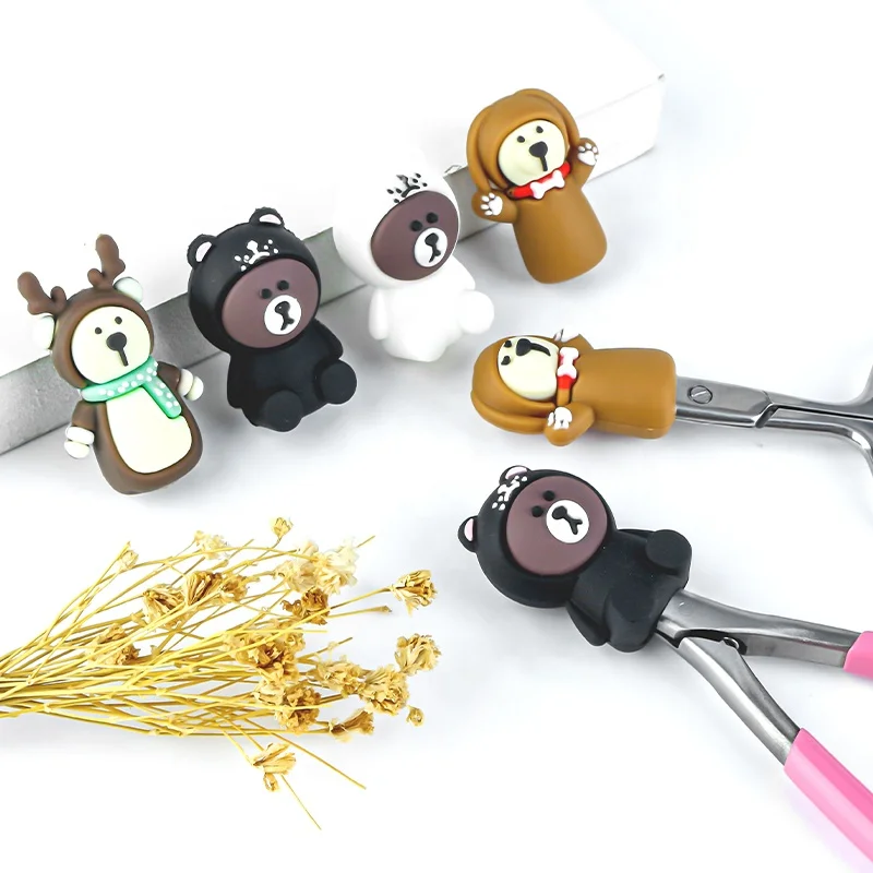 Animals Nipper Protective Cover Sleeve for Nail Cuticle Scissors Dead Skin Tweezers Anti-fall Cover Manicure Pedicure Tools