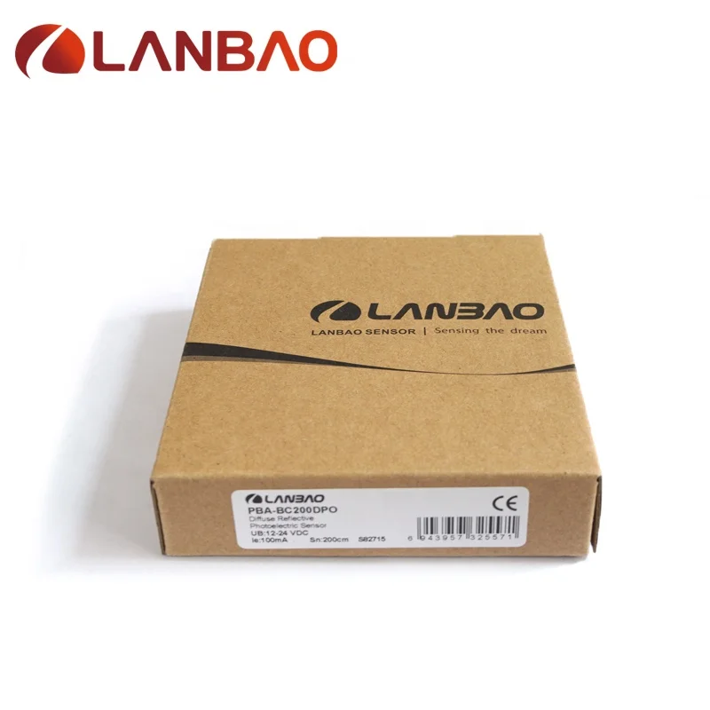 LANBAO diffuse reflection photoelectric sensor PNP NO 12-24V DC 2m detection distance adjustable proximity switch