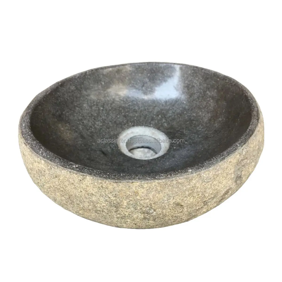 Benoa Natural Stone Vessel Sink Amazing & Beautifully hand crafted from 1 solid river stone Bathroom Vessel Sink Hand Wash Basin