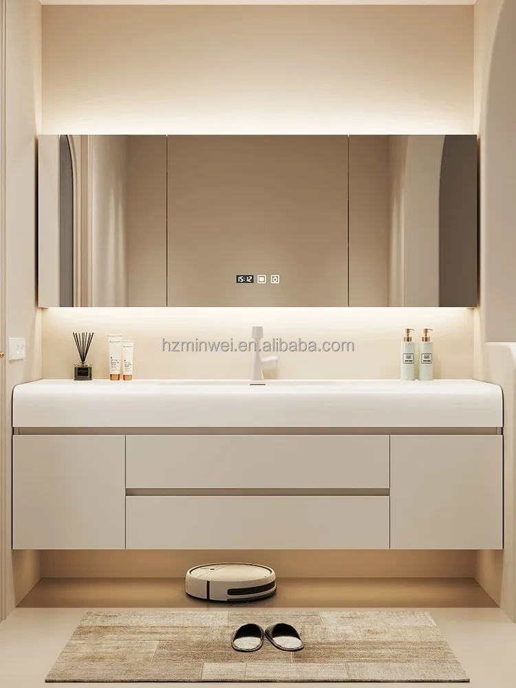 Professional manufacture Floating wall 1 Sink hanging 2 doors 2 drawers bath furniture Bathroom Vanity Cabinet