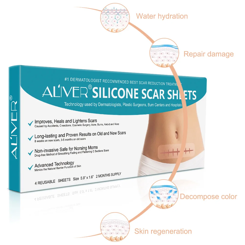 Self-adhesive Stretch Marks Burns Caesarean Section Surgery Scars Scar Repair Patch Silicone Scar Sheets