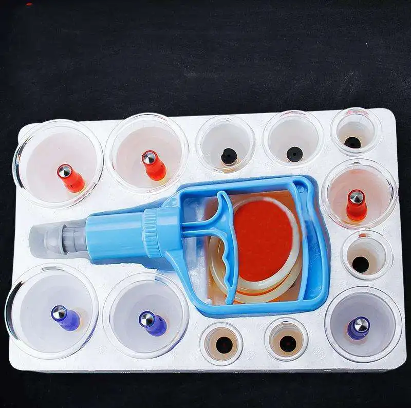 PZ Chinese Hijama 12 Piece Cupping Set Medical Suction Cups Gun Cupping Therapy Pump
