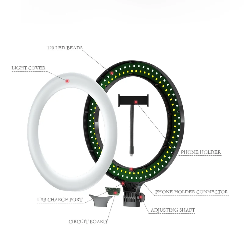 6 10 14 18 inch Photography Dimmable Selfie Ring Light  Aros de luz Ring Fill Light With Tripod Stand