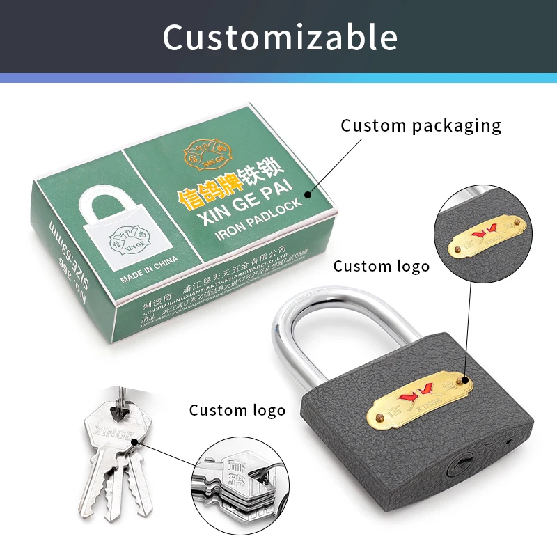 Multi size factory wholesale cheap gray iron 20mm padlock Pujiang padlock Yiwu lock