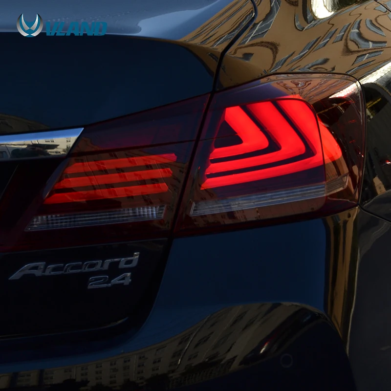 VLAND Factory Wholesales LED Taillights Dynamic Turn Signal  Assembly 2013 2014 2015 Tail Light For Honda Accord