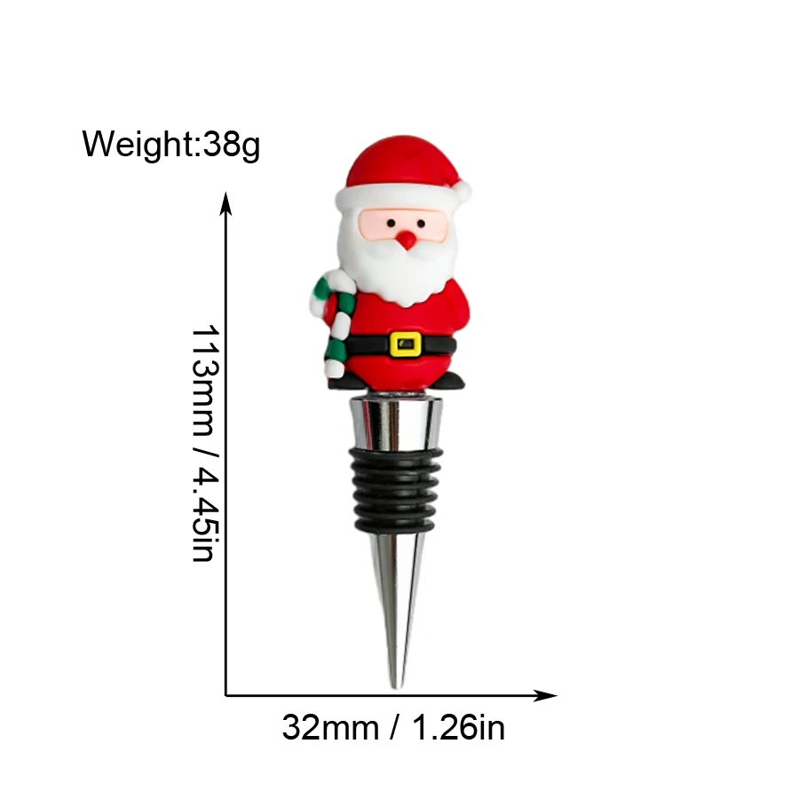 Wine Accessories Wine and Champagne Stoppers Customized Metal Logo Bottle Stoppers Christmas Series Wine Stoppers