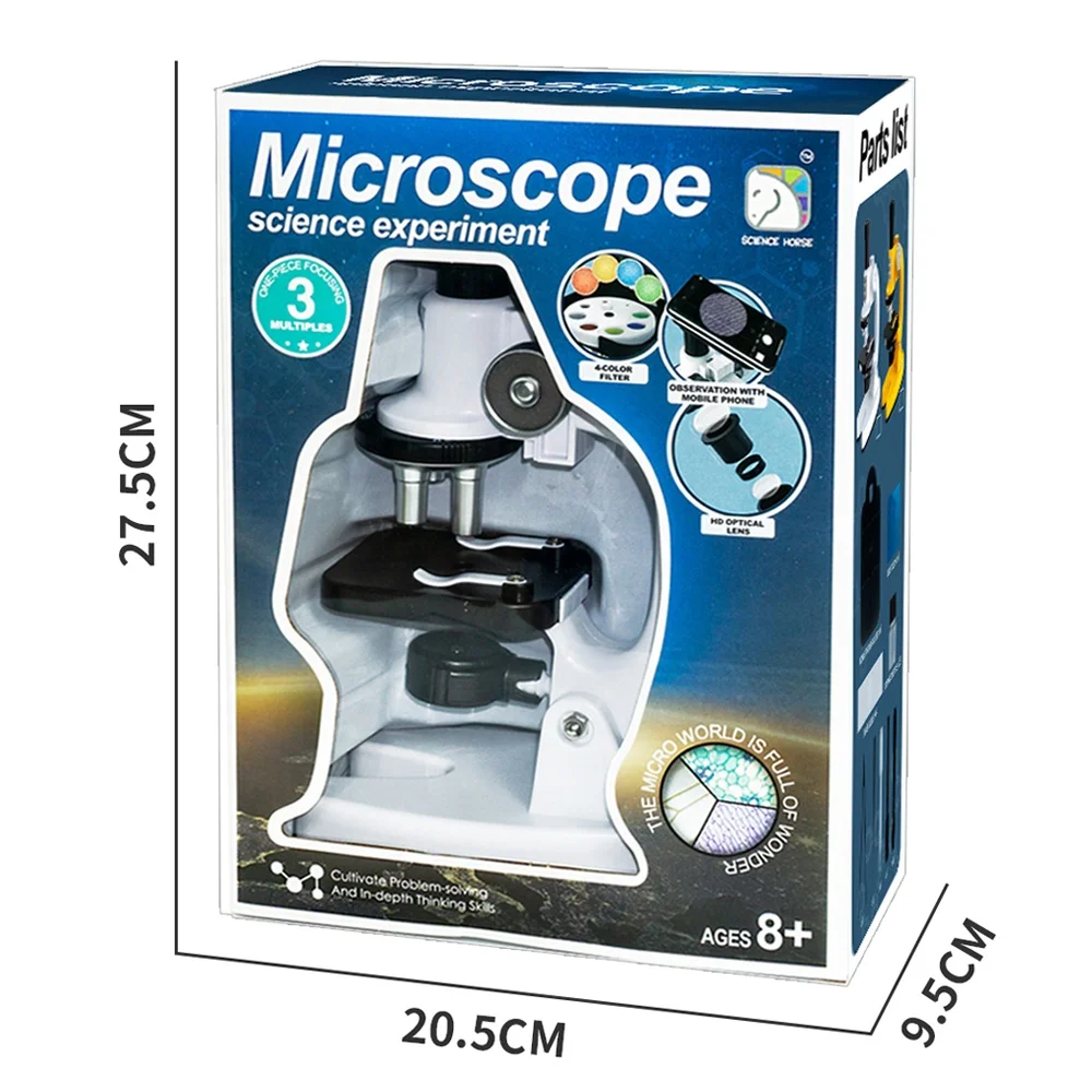SD221 200X-1200X Kids Microscope Set Easy To Use Scientific Experiments Microscope Kit Toy For Gifts