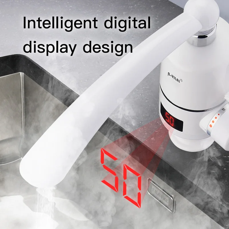 New Style Digital Display Bathroom 3000W Electric Instant Heating Hot Water Faucets Tap Single Handle Water Faucets