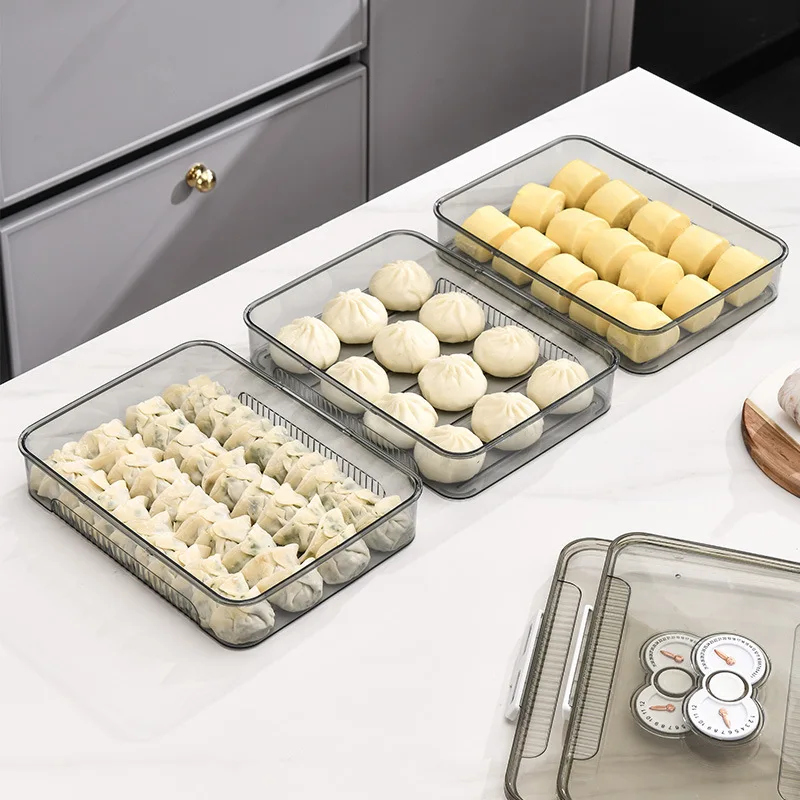 Kitchen Dumpling Box Food Grade Frozen Special Crisper Kitchen Refrigerator Dumplings Frozen Food Sealed Storage Box