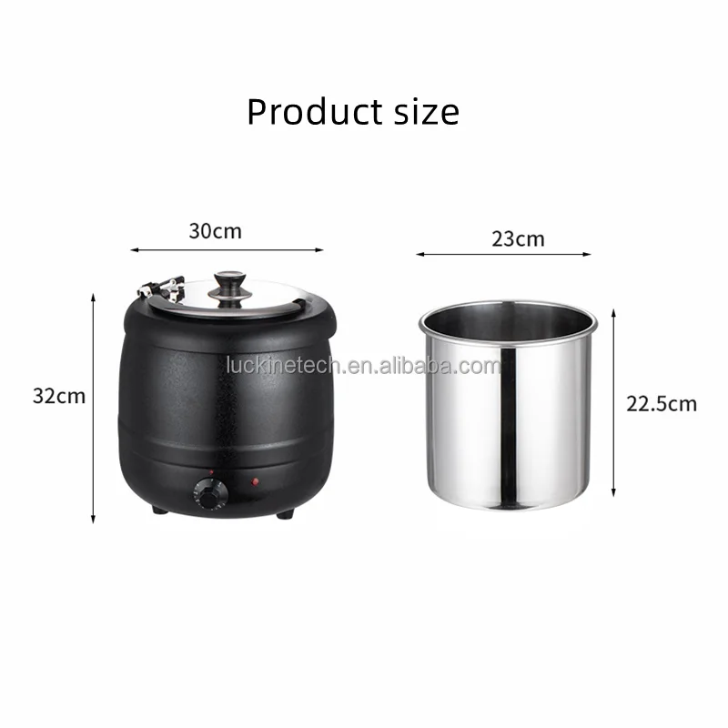 Kitchen equipment commercial 10L soup kettle cooker electric hot pot plate catering buffet food warmer buffet soup warmer stove