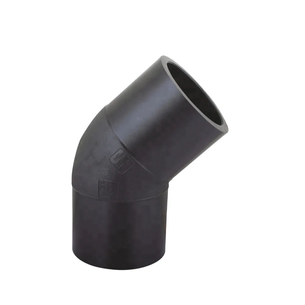 20-1200mm HDPE pipe fittings Butt fusion elbow 45 degree for water