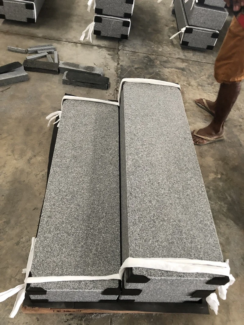Modern Garden Outdoor Grey Granite Cambodia G654 Stone Standard Kerbstone Size Curbstone Types For Sale