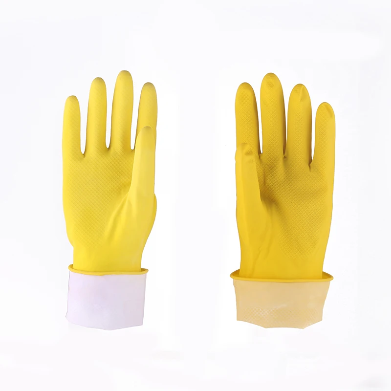 High Quality Household Latex Gloves Flock cotton Lined/unlined Latex Hand Gloves