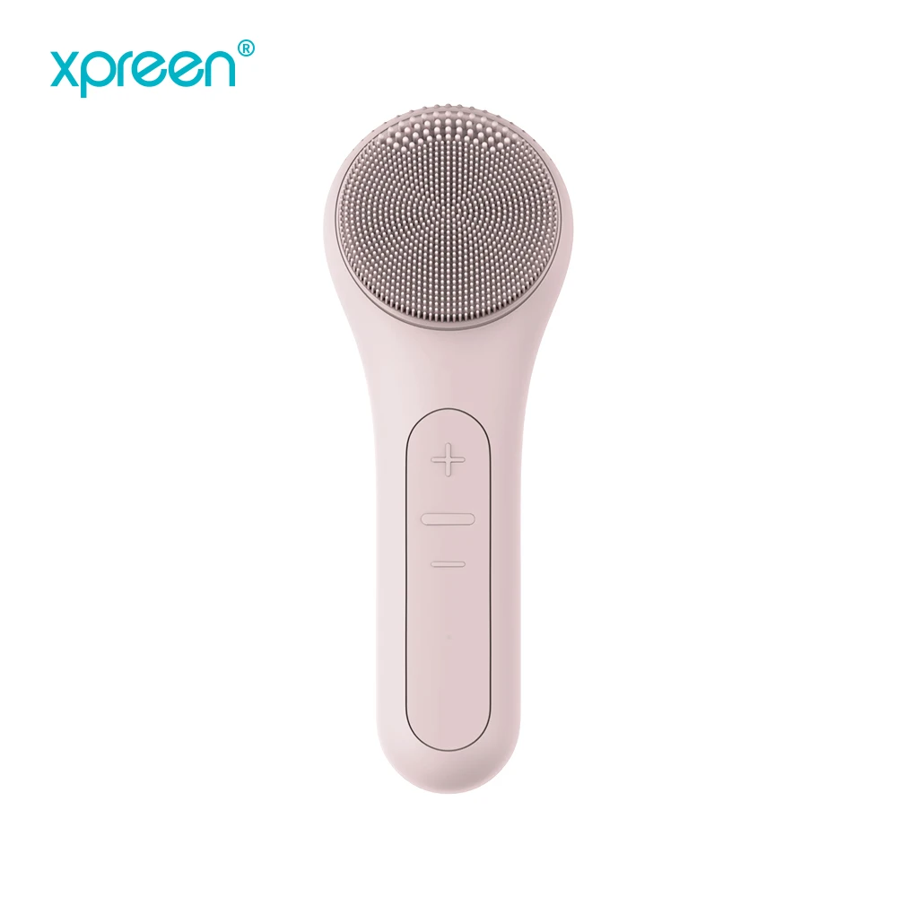 Dual sided facial cleansing brush heating sonic vibration facial cleansing brush