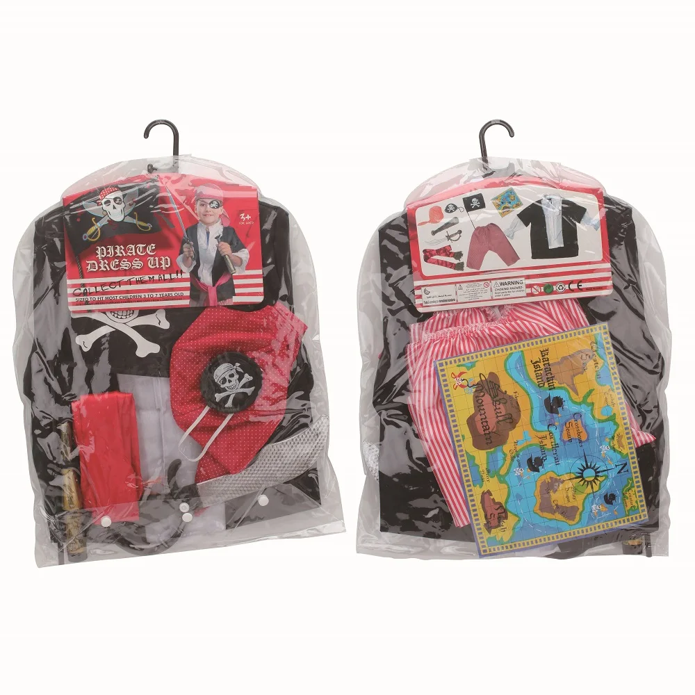 Low MOQ Boys Girls Pirate Captain Costumes Children Halloween Carnival Cosplay Clothes for Kids