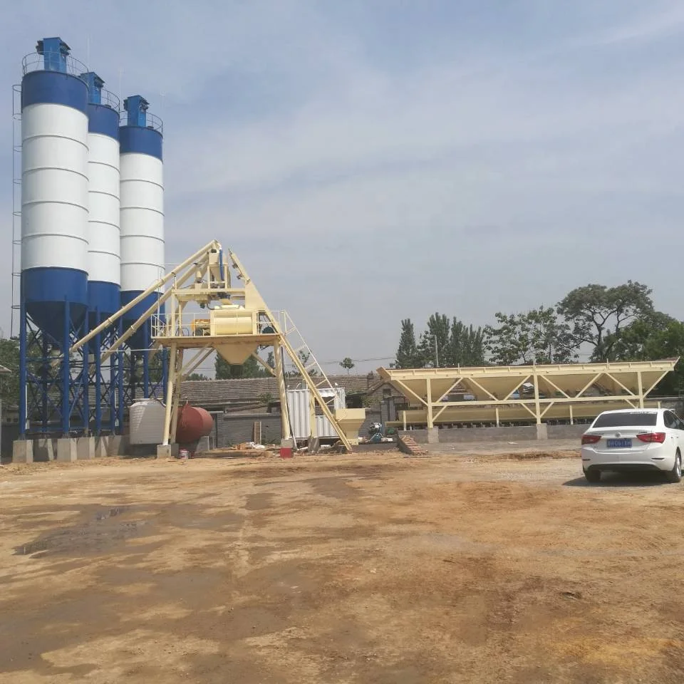 High Quality best price cement 75m3/h small concrete batching plant in Myanmar factory