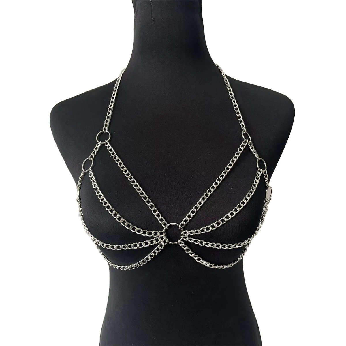 MusicFfestival Party  Cross Chest Chain for Women Body Jewelry Layered Belly Waist Chain Necklace Bikini Summer Beach Gift