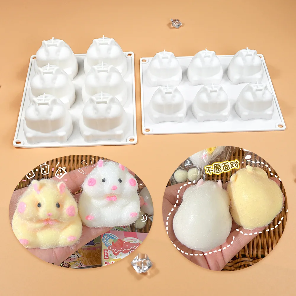 Online Bestsell 6 Consecutive Non-Stick Cake Tart Molds Silicone Mousse Rabbit Cake Molds DIY White Cake Templates Baking Tools