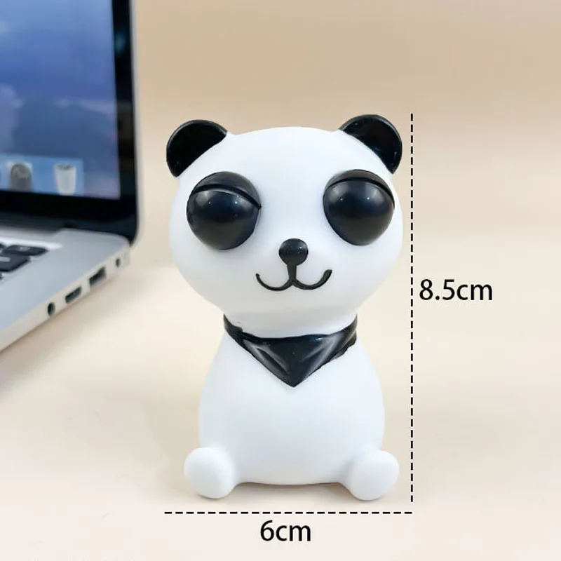Novelty Gag Toys Stress Relief Practical Joke Fun Squeeze Cartoon Panda Eye Popping Out Squeeze Stress Toy