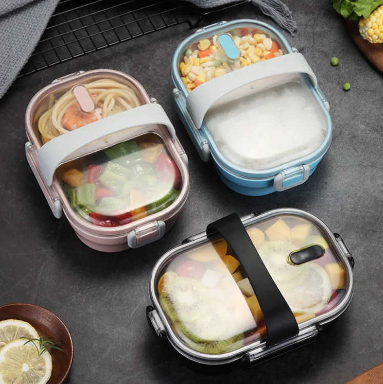 Ланч-бокс bento из нержавеющей стали с пластиковой крышкой