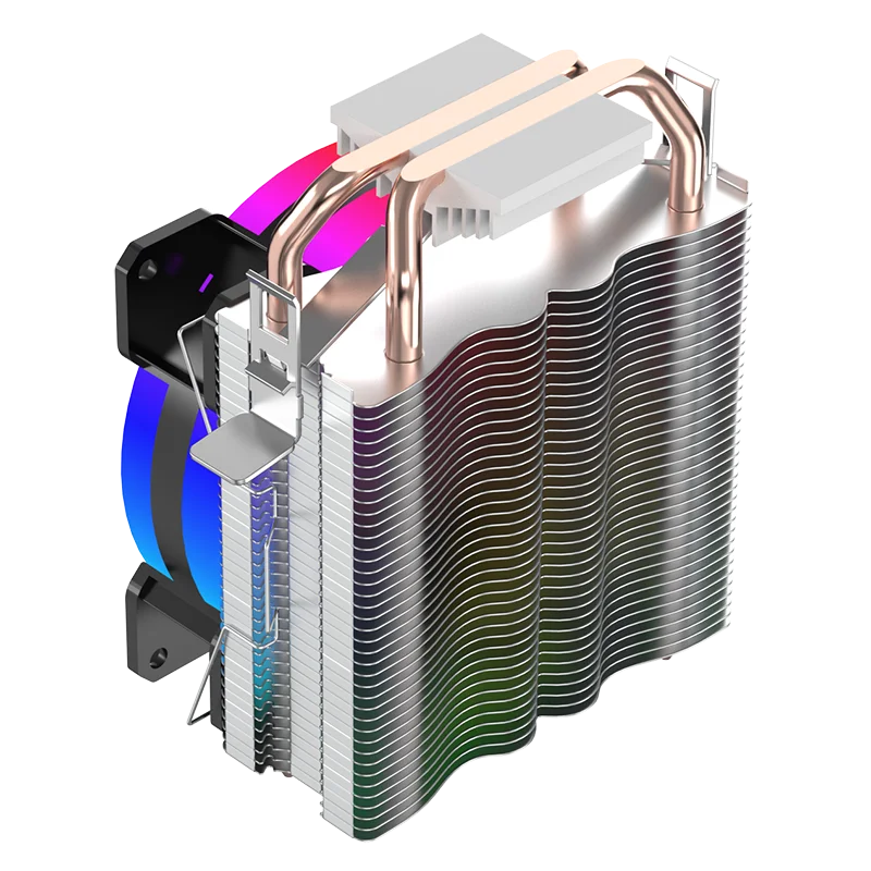 Hot Sales custom logo 2 Heat Pipe CPU Cooler CPU Cooling Radiator With PWM 4 Pin FRGB Cooling Fan Heat