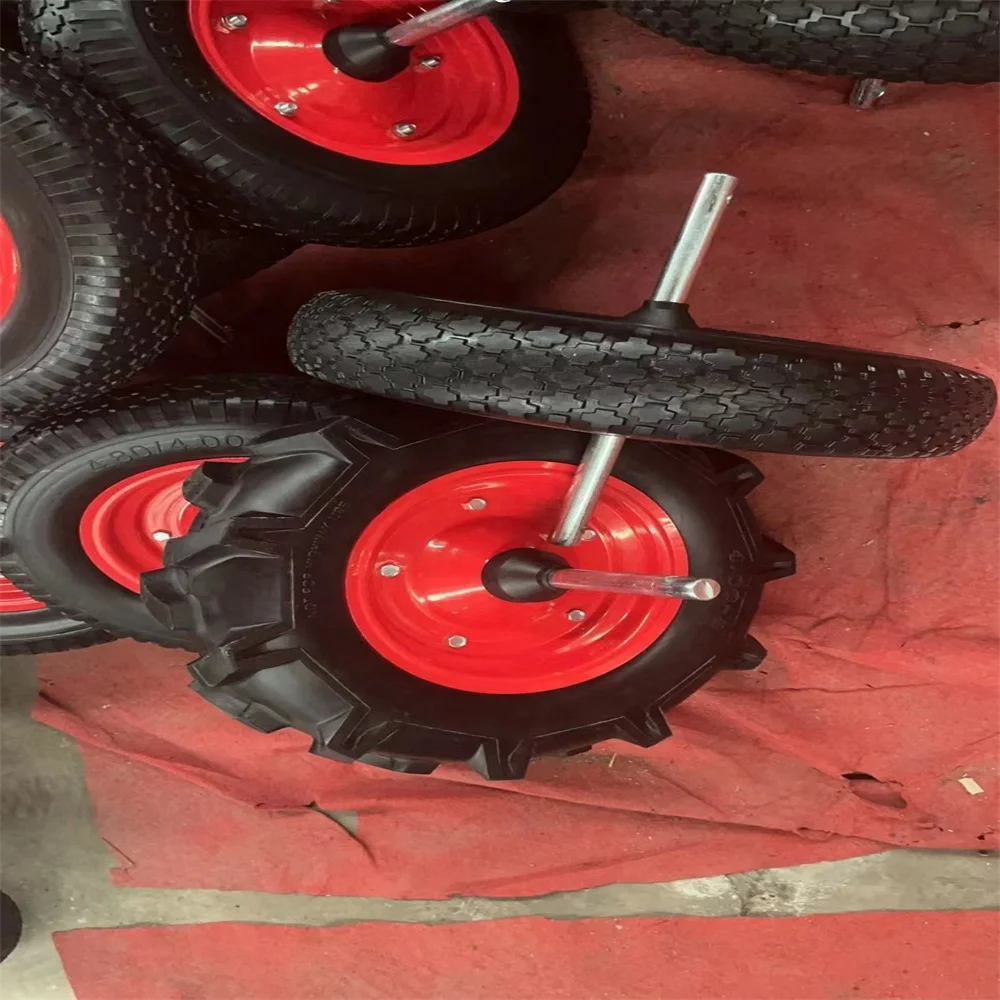 2.50-4 3.00-4 3.50-4 3.50-8 4.00-8 pu foam filled solid tire wheelbarrow hand trolley wheel for sack truck