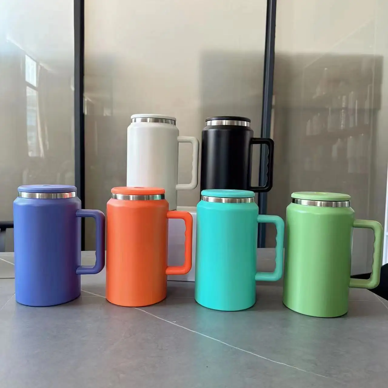 New Modern style 50oz 50 oz large leakproof trek stainless steel cup insulated mug tumbler 50oz 50 oz with handle and straw lid