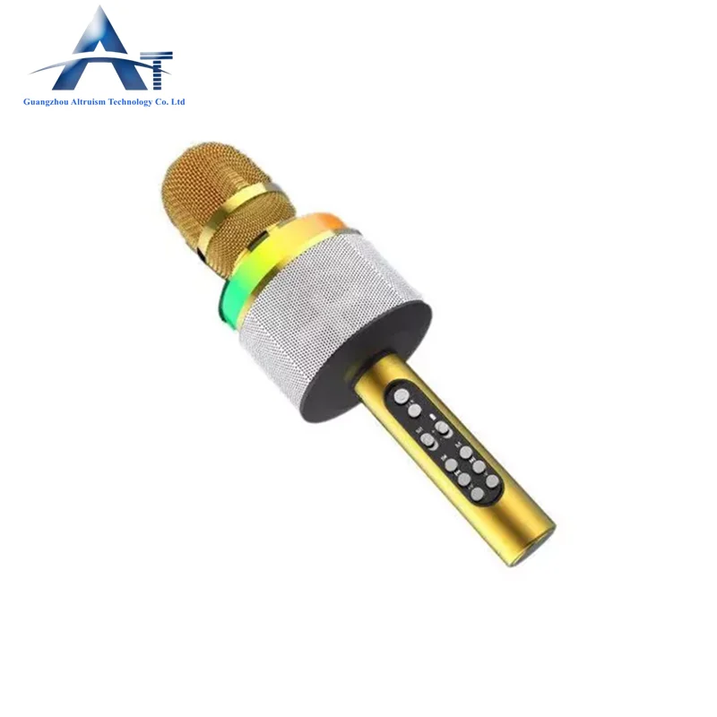 Wholesale Price LED Light Portable Rechargeable USB Professional Singing KTV Handheld Mini Wireless Microphone