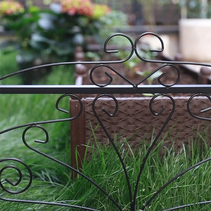 Factory Custom Size 4 pieces aluminium metal fencing homes and garden  cheap garden fences for sale