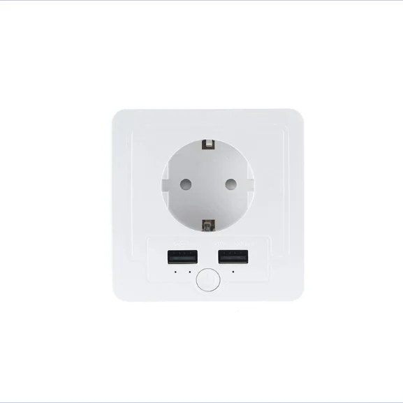 European smart home automation device with USB interface white WiFi Xenon graffiti Amazon Google switch plug socket