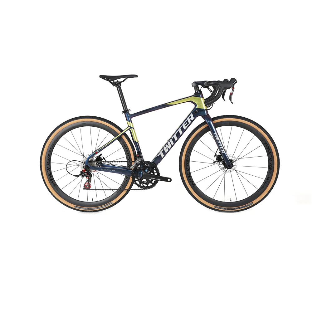 New model 24 speed 700*40C Holographic color twitter Carbon road bicycle bike gravel
