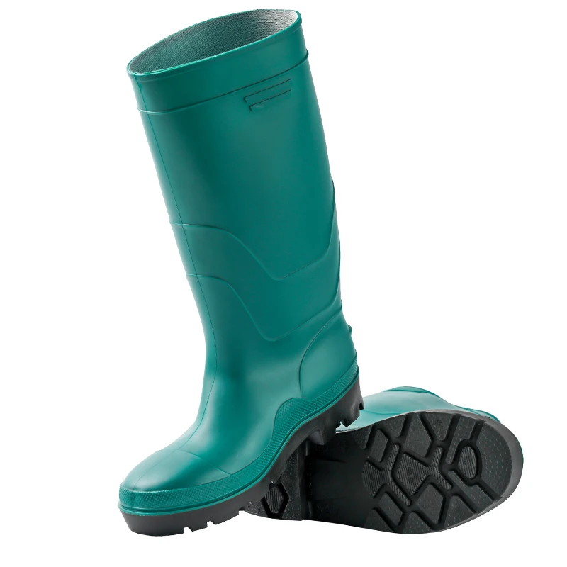 Style PVC Portable Safety Rain Boots without Steel Toe Italy RB108 Green Knee Boot Rubber Customized 1.8-2kg CE EN 20347