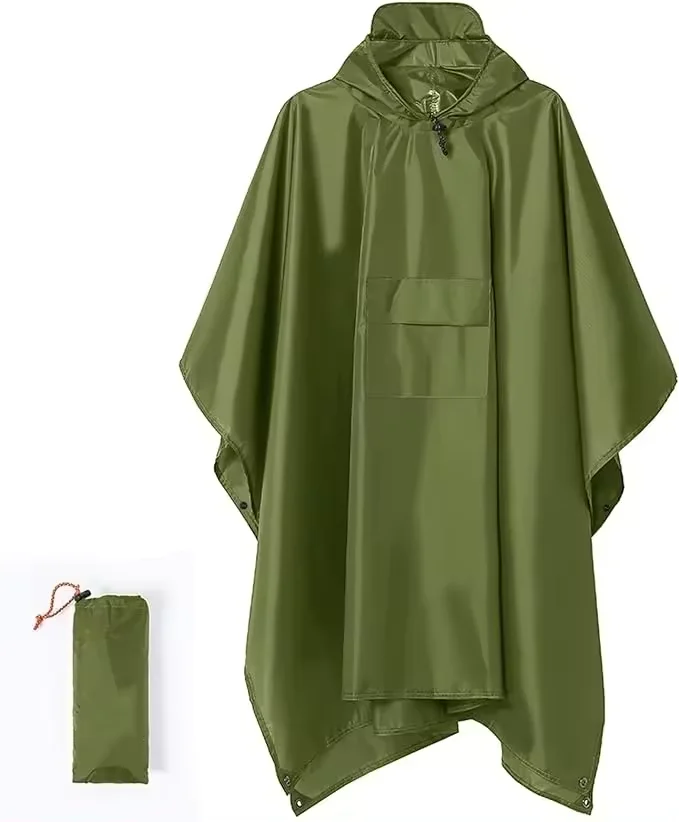 Unisex Waterproof Poncho Raincoat for Adults Hiking Mountaineering Travel Camping Hooded Raincoat Tent Camping Mat Boys Girls
