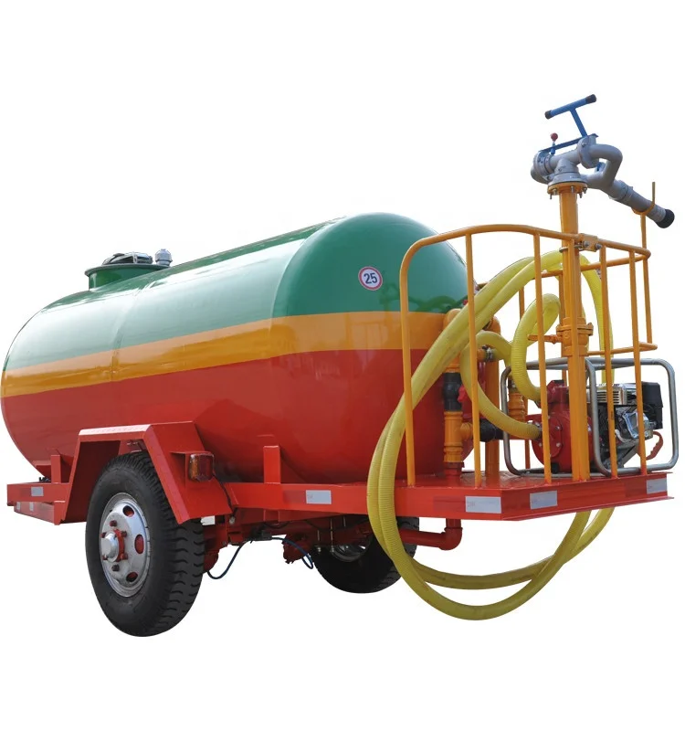With gasoline water pump capacity 5000L fire fighting water tanker trailer
