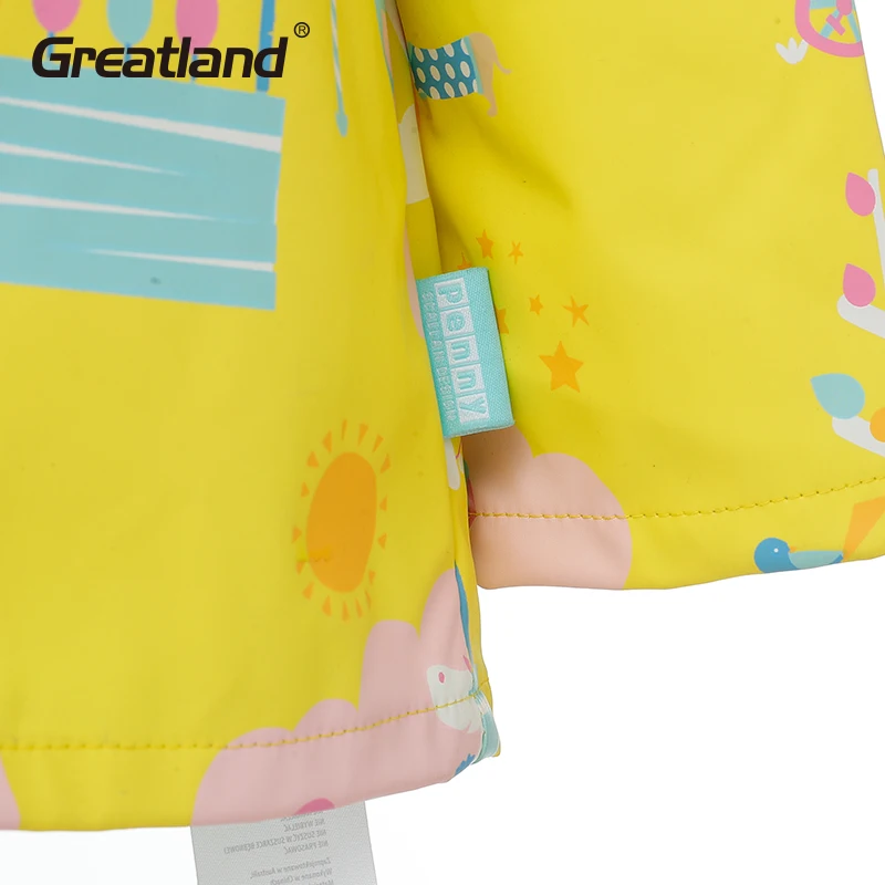 High quality student yellow pattern raincoat custom student children raincoat
