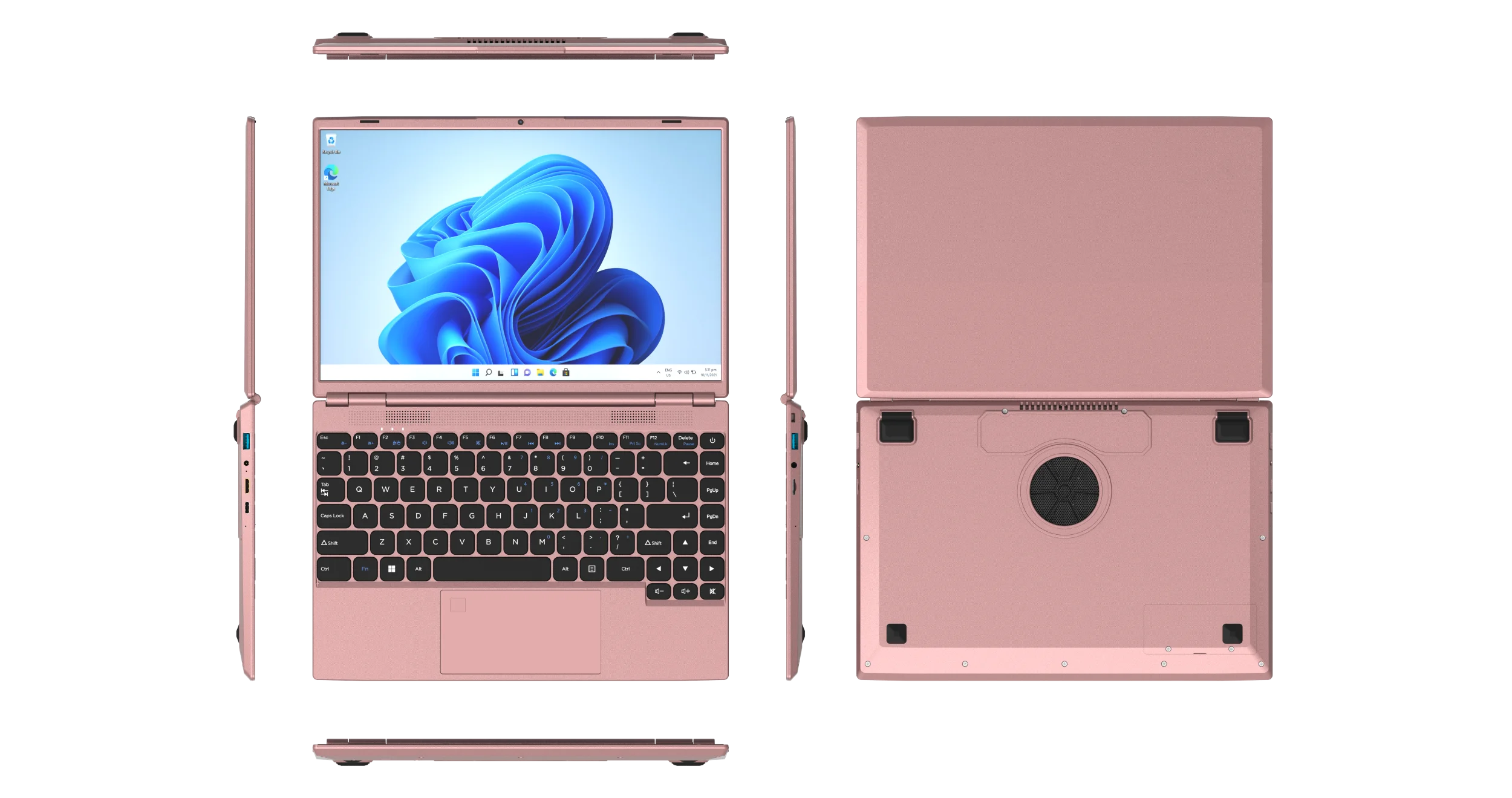 14 Inch Pink Laptop For Ladies Intel Celeron J4105 Slight Laptop With 180 Degree Open And Close Angle Laptop For Girls
