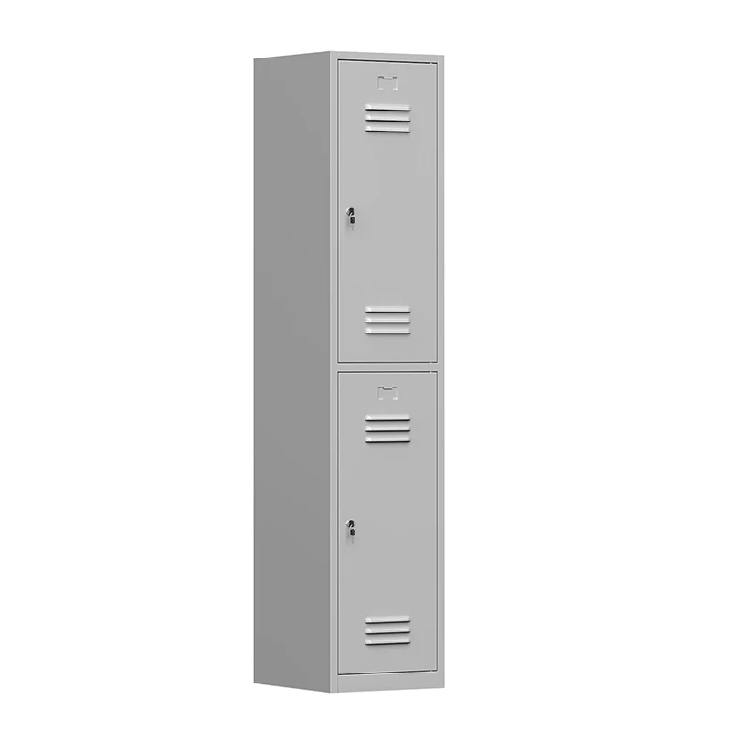 2 Doors Durable Metal Locker Cabinet Cheap Key Storage Metal Gym Worker Storage Cabinet Steel Locker Steel Metal Wardrobe