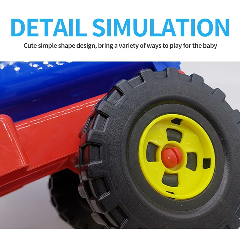 Summer Plastic Beach Sand Toy Set With Truck, Water Can, Shovel & Mold Outdoor Toys for Kids Smooth Edge