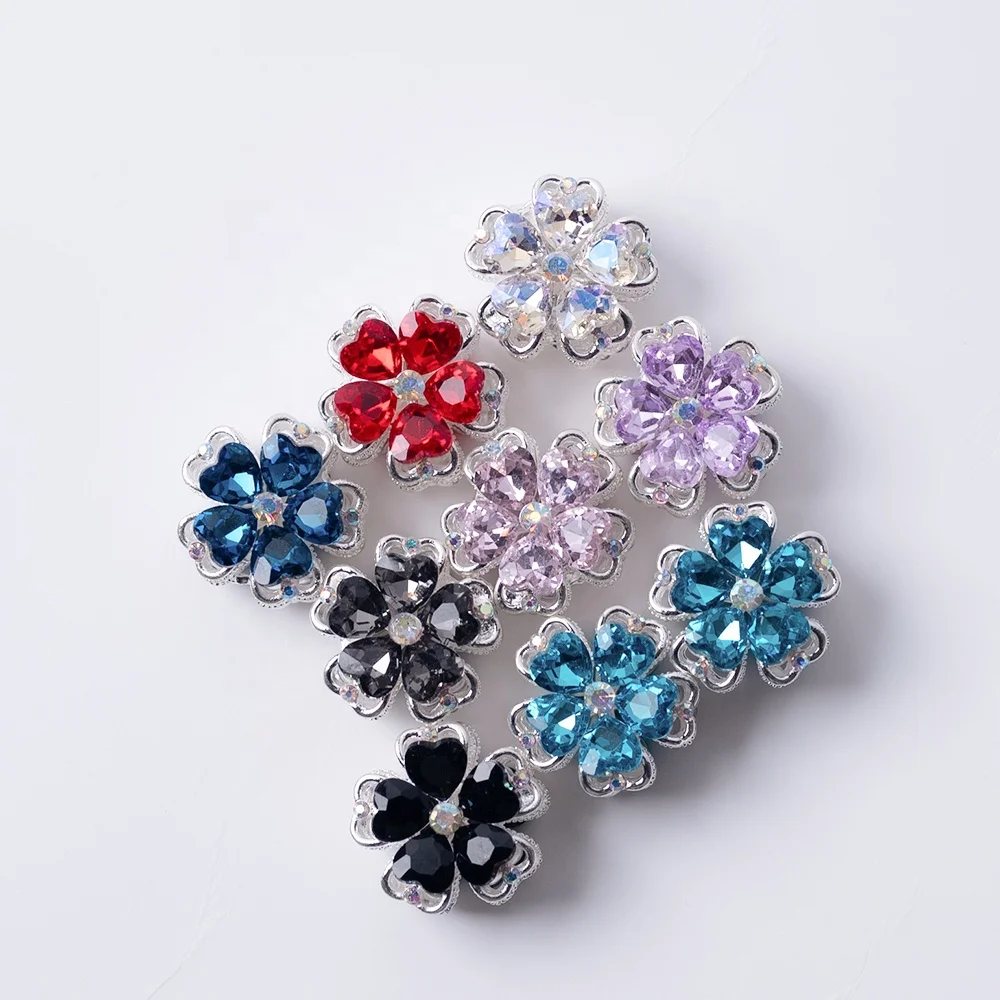 Flower alloy crystal zircon with diamond ball straight hole beads DIY mobile phone chain key chain bag chain accessories