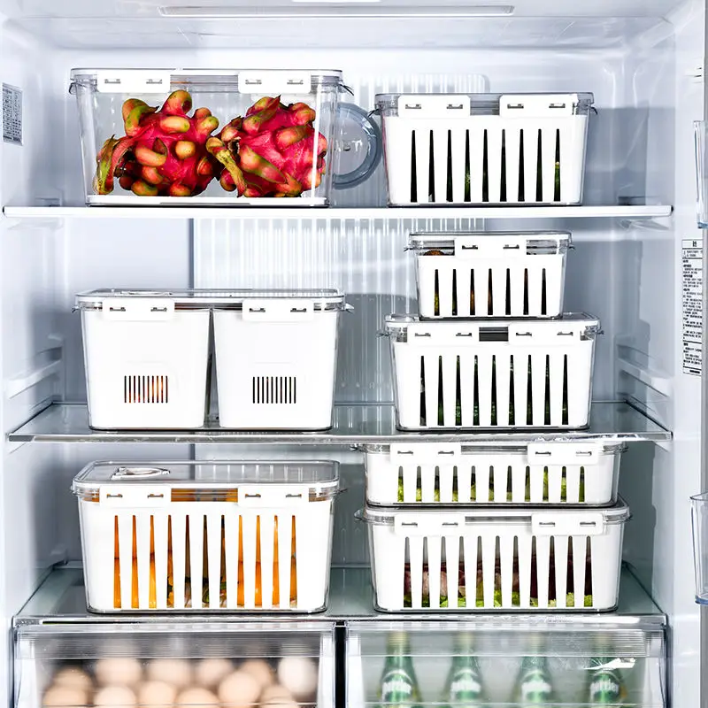 SHENGBANG Refrigerator Freshkeeping Storage Food Box Organizerfor Fridge Frischhaltedosen Organizador Acrlico Refrigerador