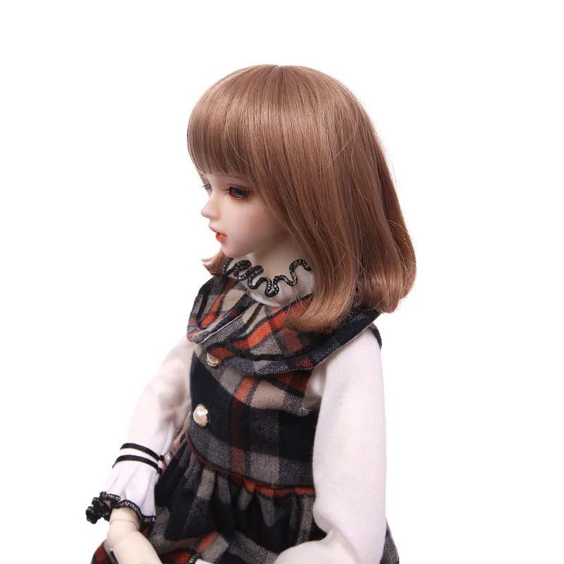Wholesale price 22cm quality BJD heat resistant fiber doll wig customized high-quality handmade doll hair