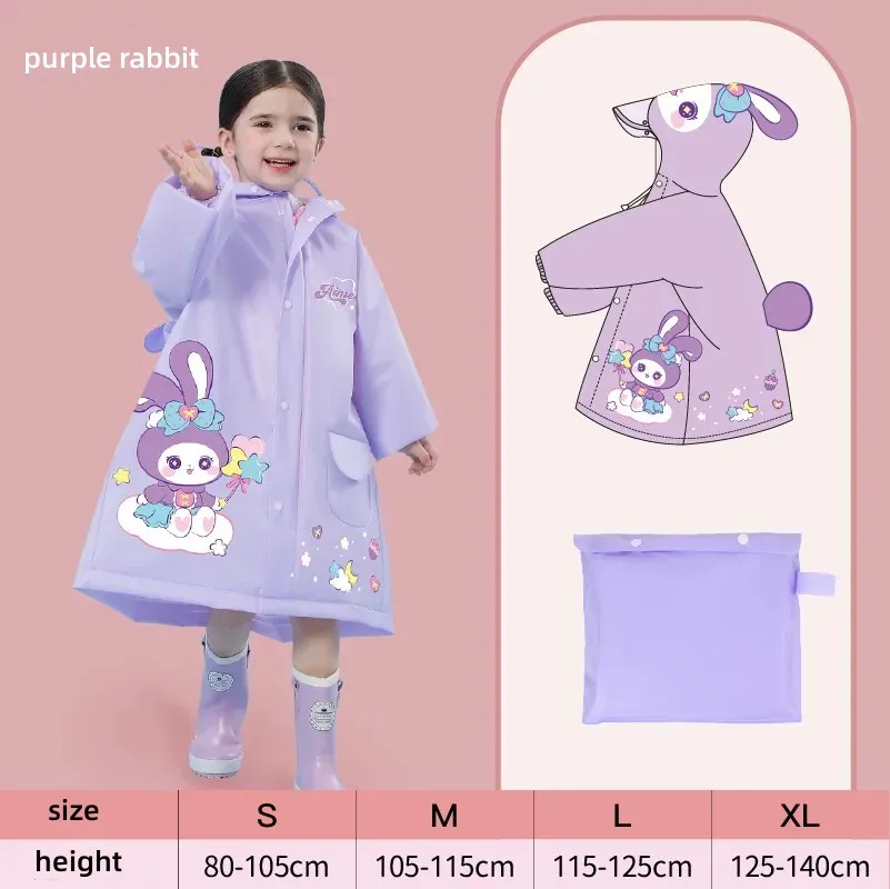 fancy EVA waterproof cartoon character raincoats for school student kids backpack wholesale children raincoat
